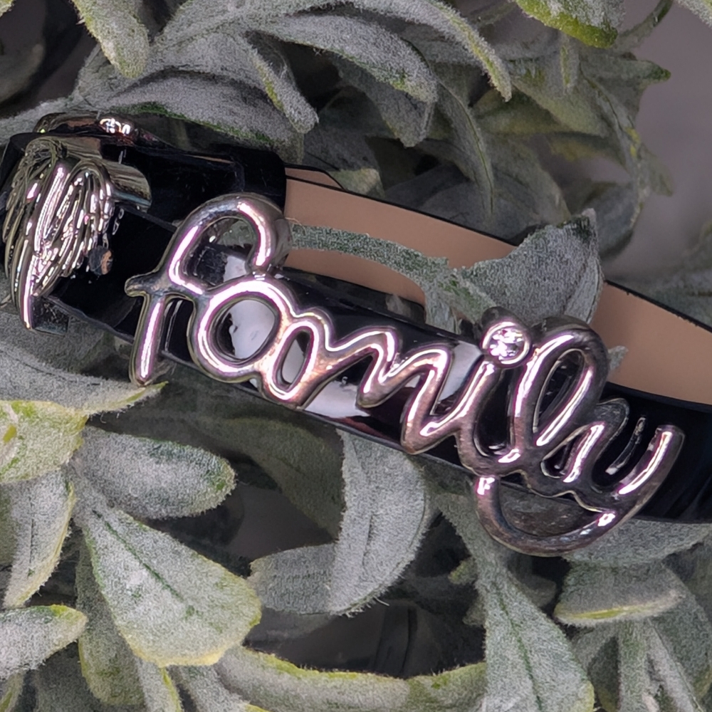 Origami Owl Black Patent Leather Bracelet with Silver Sliders
